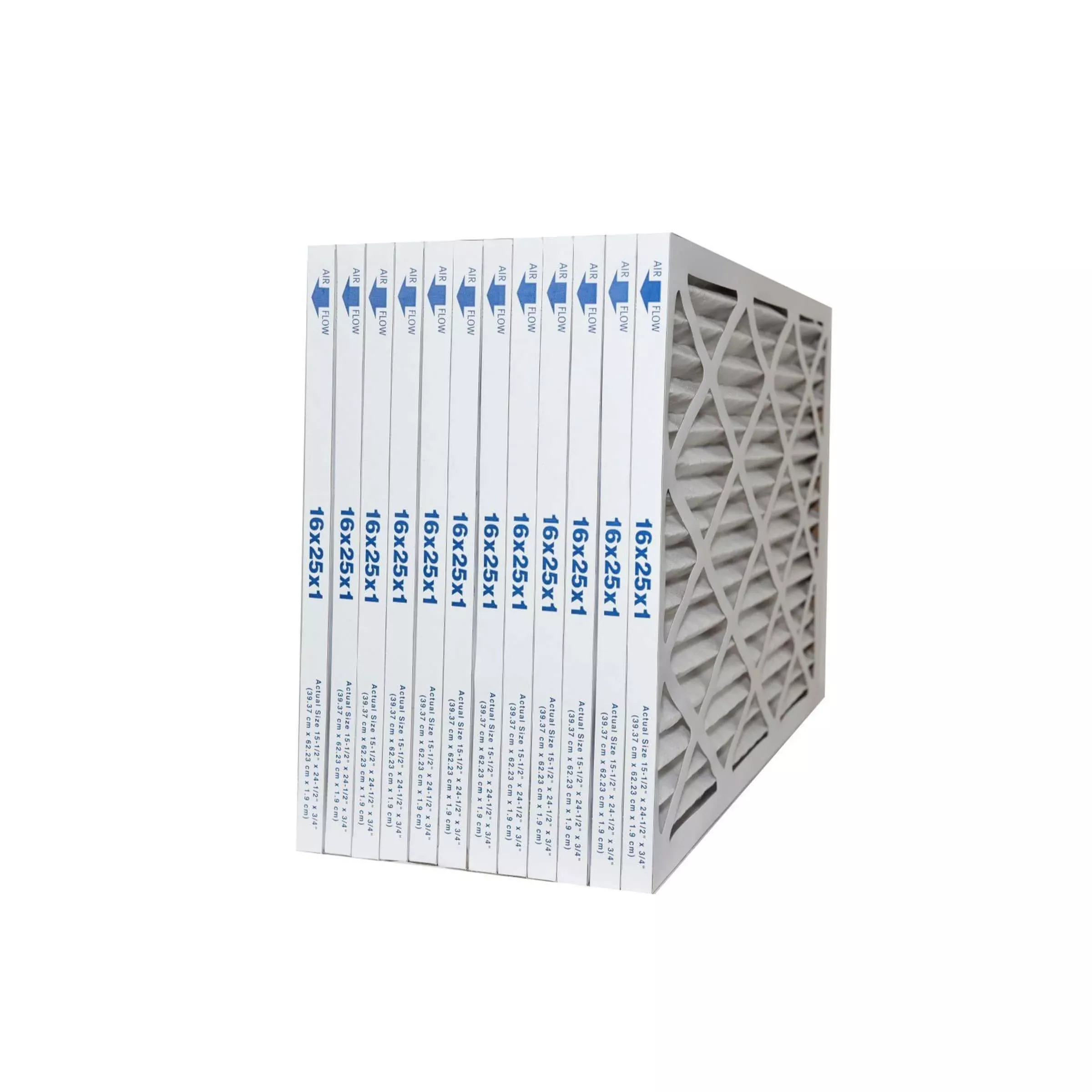 16x25x1 MERV 8 Furnace & A/C Pleated Filter. Case of 12