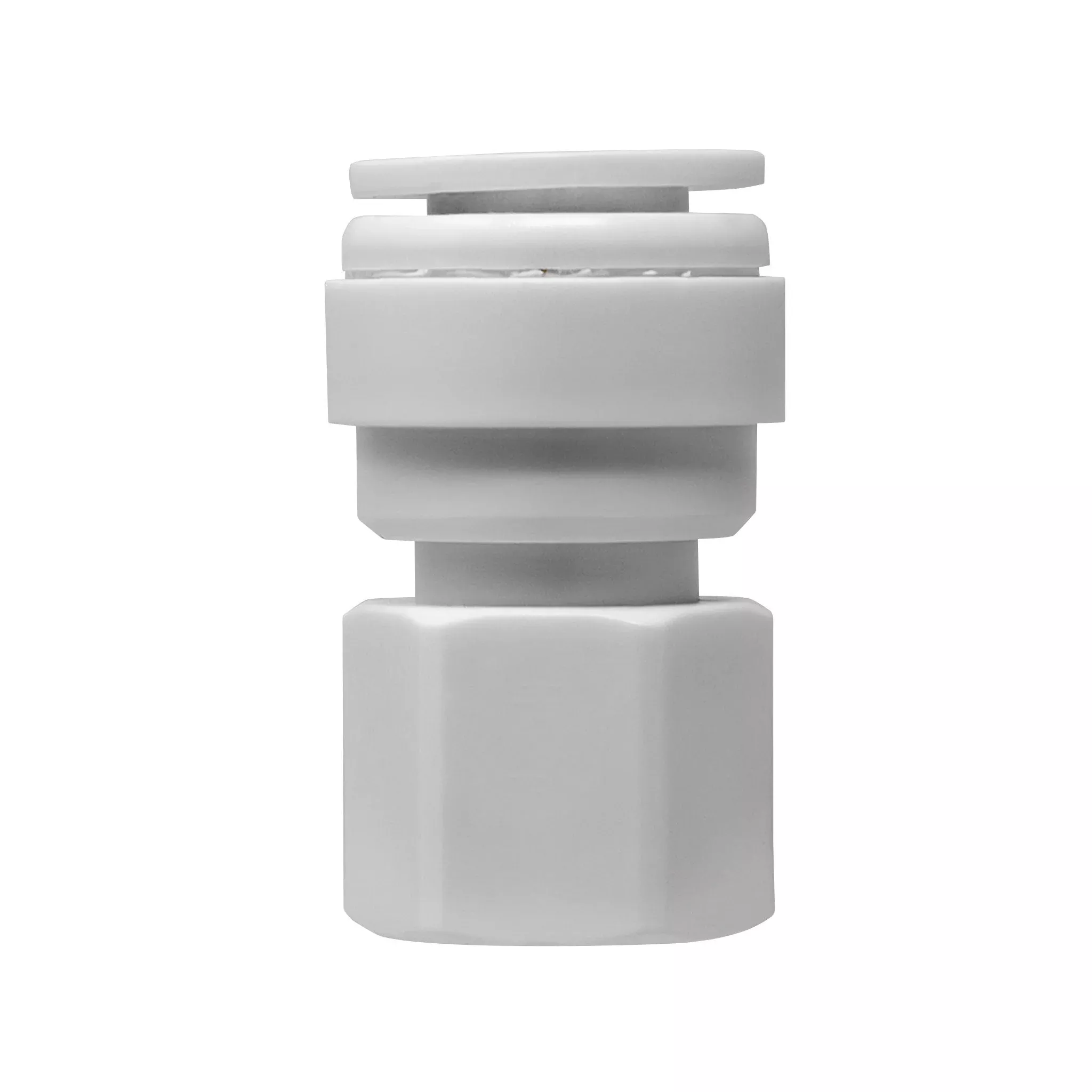 3/8" OD Quick Connect x 1/4" Comp (7/16" UNS Thread) Female Faucet Adapter Fitting. White.