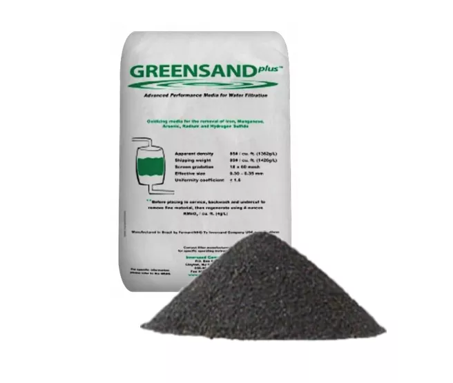 .5 Cubic Foot Greensand Plus – Iron, Manganese, and Hydrogen Sulfide removal media – 45 lb. bag