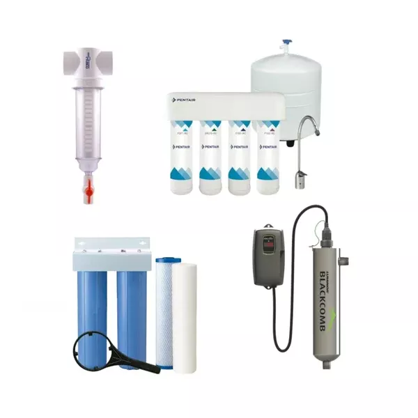 Cottage UV and Max Flow Multi-Stage Sediment Filtration with Freshpoint RO Value Bundle