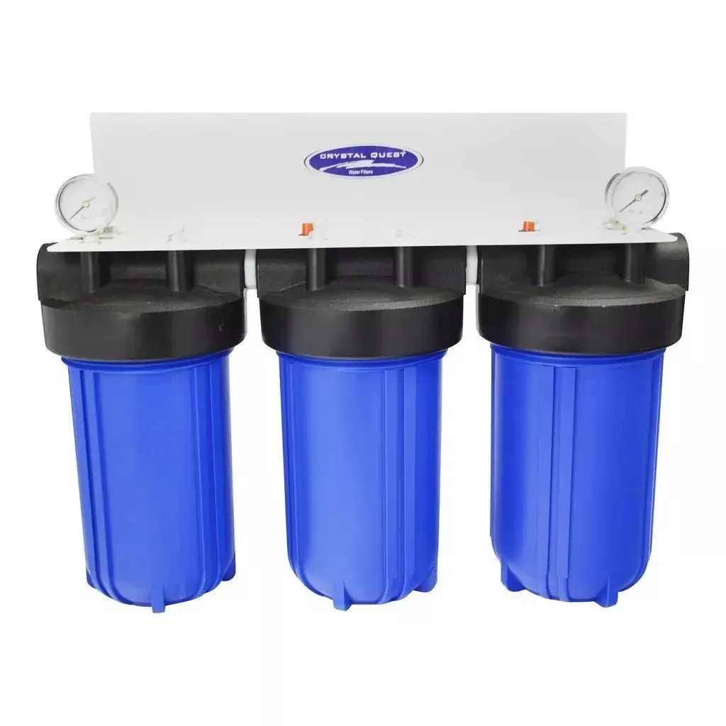 Crystal Quest Whole House Compact Water Filter Blue Triple