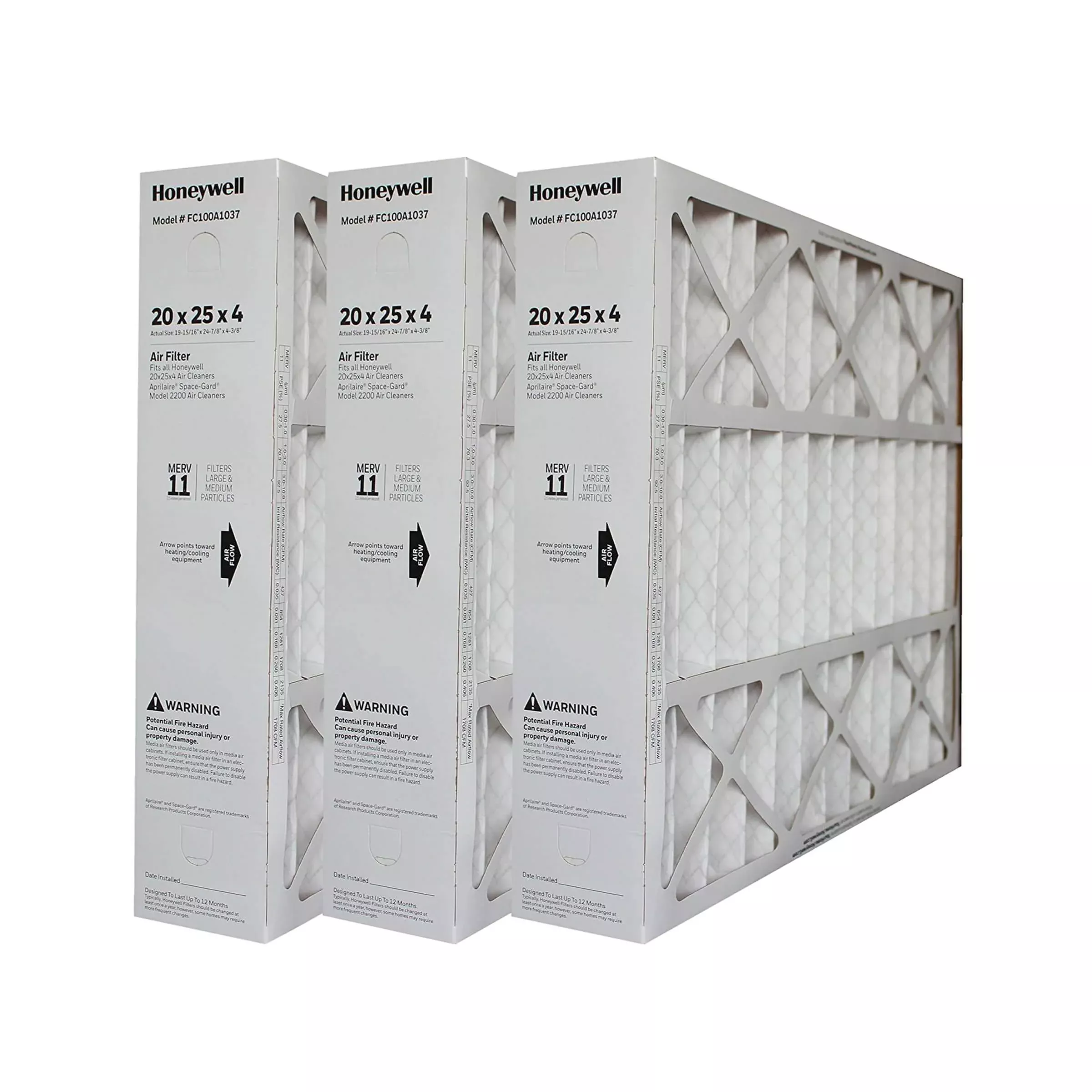 Honeywell Model # FC100A1037 20 x 25 x 4 Furnace Filter